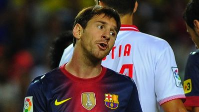 foto Messi vs Sevilla carita